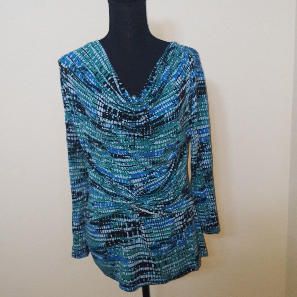 ❤Multi-Color Cable & Gauge 3/4 Sleeve Top❤ - Picture 1 of 6